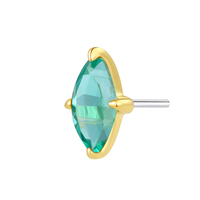 Eternal Metal Bijoux de piercing pour nez et oreille en or jaune massif 14K avec zircon, style romantique pour mariage, type labret, embouts à enfiler sans filetage