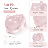 Perles de chat en quartz rose naturel, breloques en cristal de guérison pour bijoux DIY