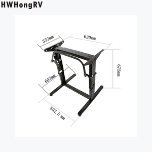 Table pliante en acier robuste pour camping-car, avec piétement réglable en hauteur, kits intérieurs pour camping-car, caravane - Product Image 2