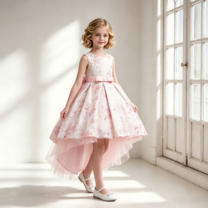 Noble princesa flor chica vestido de cola larga boda Vestido s para 4-14 años de la moda vestido de noche - Product Image 4