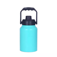 Termo portátil de acero inoxidable de gran capacidad de 2000ml, frasco aislado al vacío para deportes al aire libre con tapa de plástico
