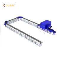 Système de tri d'entrepôt Duffy pour colis mixtes, cartons, sacs en polyéthylène, emballages souples, trieuse automatique