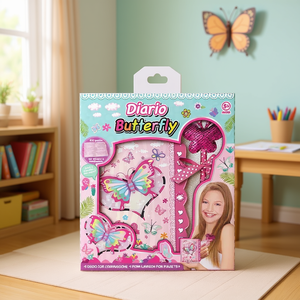 Diario Butterfly 200 pages avec serrure et combinaison pour enfants de 5 ans et plus - Product Image 3