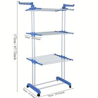 Soporte plegable de 3 capas, colgador de secado de ropa, soportes de almacenamiento, organizador de estantes