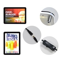 Tableau de menu LED rétroéclairé numérique en acrylique rectangulaire pour restaurants et cafés de restauration rapide Affichage mural ultra mince à haute luminosité