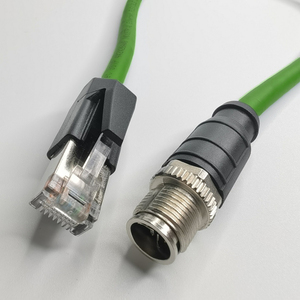 Conector Personalizado AN HUA M12 de 8 Pines con Codificación X, Macho y Hembra, Cable Ethernet Industrial RJ45 Profinet EtherCAT, Arnés de Cable Doble - Product Image 2