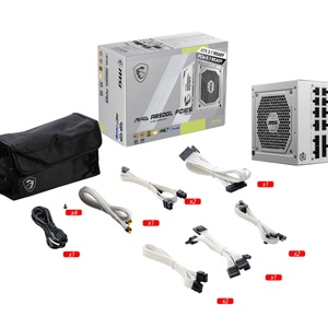Venta al por mayor MSI MAG A850GL PCIE5 BLANCO ATX3.0 DC Fuente de alimentación Full Modular Gold PSU 850W para juegos de escritorio Fuente de alimentación conmutada - Product Image 1