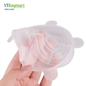 Bagmart chuyên nghiệp in logo linh hoạt Silicone Stretch có nắp đậy 6 gói