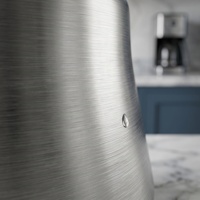 Bouilloire à thé portable en acier inoxydable brossé mat 1,5/2/3L, sans sifflet, avec poignée froide au toucher, pour cuisinières à induction et à gaz