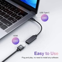 Cable USB3.1 USB C USB-C a HDMI 4K 30Hz, Cable Adaptador Convertidor USB 3.1 Tipo C Macho a HDMI HDTV 4K HD TV, 20CM
