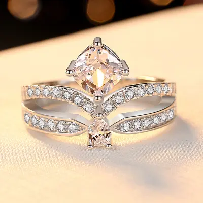 Wholesale diamond price online store 925 marriage womens jewelry rings fashion custom ring
