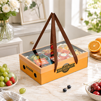 Boîte d'emballage de fruits portable personnalisée avec fenêtre transparente, impression couleur, boîte cadeau pour myrtilles, raisins, cerises, pommes