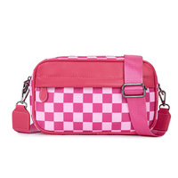 Sac à bandoulière décontracté en nylon à motif personnalisé, sac à bandoulière réglable pour femme, sac à bandoulière à carreaux tendance