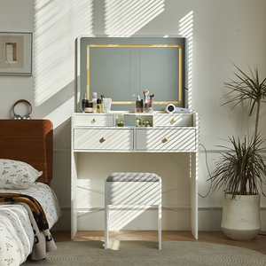 โต๊ะเครื่องแป้งแบบมีไฟ LED พร้อมช่องเสียบปลั๊กไฟ <span class=keywords><strong>14</strong></span> หลอดไฟฮอลลี่วูด ขายดี - Product Image 5