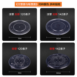 Round 120mm Thickened Transparent PP Plastic <b>Lid</b> <b>Microwave</b> Safe Disposable Bowl Cover - Product Image 2