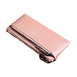 Borsa da <span class=keywords><strong>Donna</strong></span> di Design con Cerniera in Vera Pelle <span class=keywords><strong>Rosa</strong></span>, Pochette da Polso, Mini Borsetta e Portafogli Lunghi per Signore - Product Image 5
