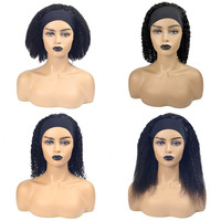 Perruques Bandeau Cheveux Humains 100% Afro Crépus 4A 4B 4C Brésiliens, Vente en Gros Perruque Naturelle Cheveux Humains Vierge Bruts sans Lacet pour Femmes Noires