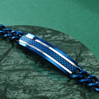 Nouveau style, vente directe d'usine, bracelet en acier inoxydable plaqué pour homme, motif écossais brossé, sensation de luxe léger, haut de gamme, tendance