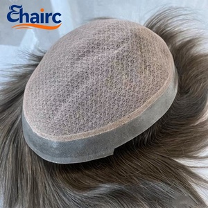 Système capillaire hybride pour hommes, double couche, avec contour en PU, fixation facile, aspect naturel, pour hommes souffrant de perte de <span class=keywords><strong>cheveux</strong></span> - Product Image 5