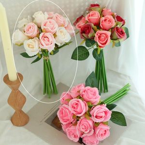 Bouquet de roses artificielles en soie faites à la main, prix d'usine, vente en gros, pour mariage, remise de diplôme, Pâques, Noël, Nouvel An chinois, décoration - Product Image 5