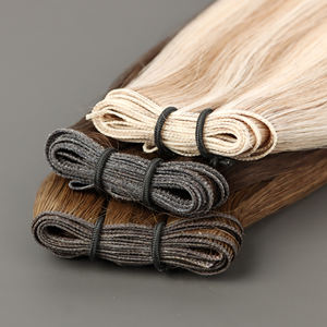 Capelli grezzi Top Ranking europeo 12A doppio disegno russo invisibile legato a mano geniale trama capelli extension capelli umani - Product Image 1