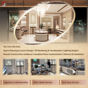 Cao cấp tùy chỉnh thép không gỉ trang sức Showcase trắng sơn trang sức tủ trưng bày cho Boutique cửa hàng đồ trang sức - Product Image 6