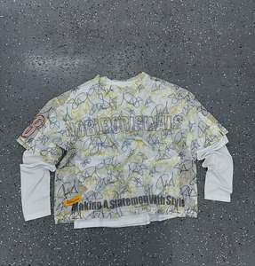 <span class=keywords><strong>2025</strong></span> Hot Bán thời trang dạo phố lưới Jersey baggy đầy đủ in ấn tùy chỉnh logo hai lớp cắt Boxy Áo thun nam 100% cotton thoáng khí - Product Image 1