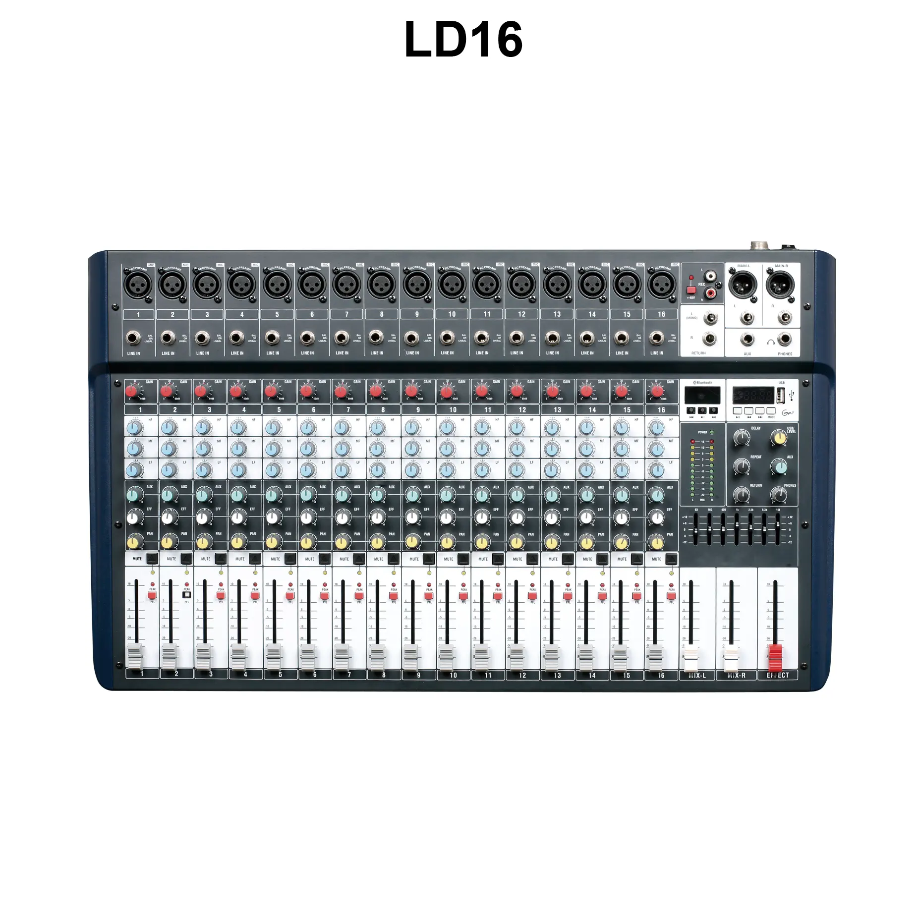 Professionale audio video LD16 16-channel USB mini mixer audio