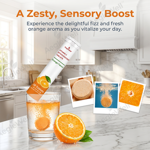 Tabletas Efervescentes de <span class=keywords><strong>Vitamina</strong></span> <span class=keywords><strong>C</strong></span> de Marca Privada Aeglewell OEM, Tabletas Efervescentes Multivitamínicas de Naranja <span class=keywords><strong>para</strong></span> el Sistema Inmunológico - Product Image 3