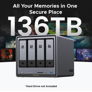 NASync 4-Bay Storage DXP4800 Plus <b>USB</b> 128Gbps <b>Switching</b> Capacity Smooth Multitasking Super-fast 8GB DDR5 RAM (Expandable Stock - Product Image 3