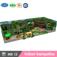 Ensemble d'équipements de parc d'aventure pour enfants style forêt Aobeile, aire de jeux intérieure avec toboggan, structure d'escalade, jeux souples en PVC/galvanisé