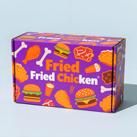 Caja de papel de embalaje de cartón corrugado con forma de casa y Asa de grado alimenticio con diseño impreso personalizado, cajas de pollo frito