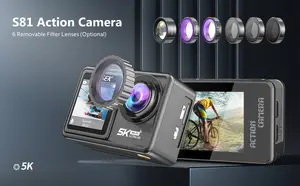 กล้องวิดีโอ5K Touch Wifi Vlog 360,กล้องแอคชั่นกีฬากลางแจ้งขนาดเล็กกันน้ำได้กล้อง Pro