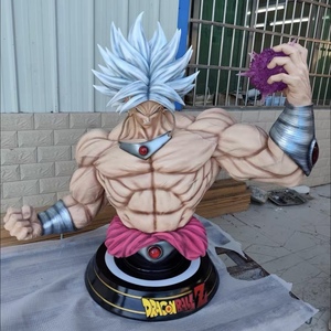 Statue en résine Dragon Ball Z <span class=keywords><strong>Super</strong></span> Saiyan <span class=keywords><strong>Broly</strong></span> grandeur nature 1:1, buste en fibre de verre, figurine intégrale avec boule d'énergie lumineuse - Product Image 4