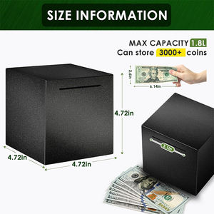 <span class=keywords><strong>Tirelire</strong></span> en acier inoxydable de 4.72 pouces pour adultes <span class=keywords><strong>tirelire</strong></span> en métal indispensable boîte d'épargne pratique pour la gestion de l'argent - Product Image 6