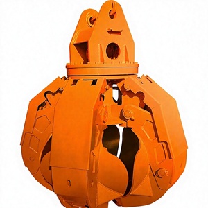 TAEKKO Nouveau Grappin hydraulique 20 tonnes à 5 griffes pour excavatrice, pour déchets lourds, avec moteur intégré, couleur <span class=keywords><strong>orange</strong></span> - Product Image 4