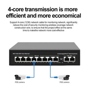 120W 8 네트워크 포트 VLAN POE 스위치 With100Mbps 1.2Gbps 스위치 용량 2 업링크 포트 IEEE802.3af/내장 전원 공급 장치 - Product Image 5