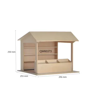 Kerajinan Buatan Tangan Rumah Boneka Mini Booth Kayu Buah Berdiri Warung 1/12 Skala untuk Miniatur DIY Boneka Adegan QW60373