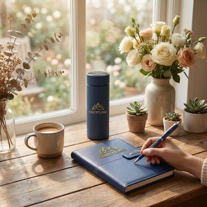 Set de Regalo Corporativo de Lujo Personalizado: Cuaderno de Cuero A5, Bolígrafo y Taza Térmica, Regalos Ejecutivos - Product Image 6