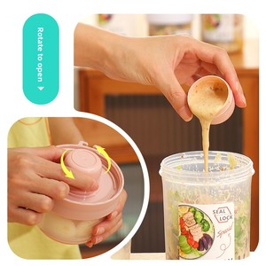 Boîte à <span class=keywords><strong>salade</strong></span> en plastique d'extérieur, couleur unie, étanche, <span class=keywords><strong>pour</strong></span> réduire la graisse, boîte <span class=keywords><strong>de</strong></span> <span class=keywords><strong>conservation</strong></span> des fruits, boîte à double couche avec cuillère, boîte à trempette, boîte à lunch - Product Image 4
