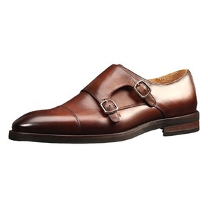 Chaussures pour hommes formelles de style britannique, fabriquées par Mengke, bout carré, cuir véritable, <span class=keywords><strong>boucle</strong></span> à lanière, respirantes, antidérapantes - Product Image 6