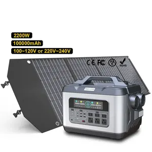 Fast Charging Power Station Portable 2000w 4000w Rechargeable Lifepo4 Battery Solar Generator Support Ups Function