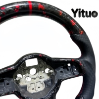 Volant sport personnalisé en fibre de carbone forgée rouge pour Volkswagen Golf MK7 MK6 MK5 Sagitar Bora Jetta POLO GTI GTD GDI
