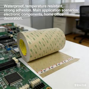 Nastro <span class=keywords><strong>Biadesivo</strong></span> <span class=keywords><strong>3M</strong></span> 468MP/467MP 0,13mm, <span class=keywords><strong>Rotolo</strong></span> 305mm X 55m, Nastro Adesivo Trasparente Resistente al Calore e Tenace - Product Image 4