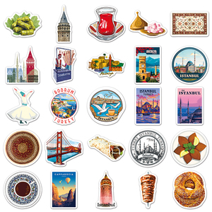 50 Adesivi Personalizzati a Tema Diario di Viaggio in <span class=keywords><strong>Turchia</strong></span>, Souvenir Paesaggistici, Regali, Adesivi per Fotocamera e Bagagli - Product Image 4