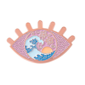 TV personnage chanteur <span class=keywords><strong>acteur</strong></span> coucher de soleil conception personnalisé lever du soleil mer broche doux émail dur chapeau collier vêtements or métal broche badges - Product Image 2