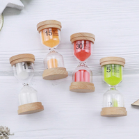 Maison cuisine minuterie sablier en bois jouet sablier bois 30 secondes à 30 minutes minuterie de sable de verre coloré sablier