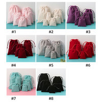 HKSLW Vente en gros de sacs à bijoux anti-poussière personnalisés avec logo, sacs à bijoux de luxe doux avec cordon de serrage, emballage cadeau rectangulaire pour rouge à lèvres et montre