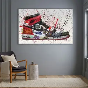 High Quality Graffiti Artwork Sport Shoes Canvas Posters And Prints Pop Street Art Wall Decorative Pictures For Home Living Room