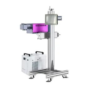 화장품 포장 카톤에 3W 5W UV 온라인 플라잉 레이저 마킹 머신 인쇄 생산 날짜